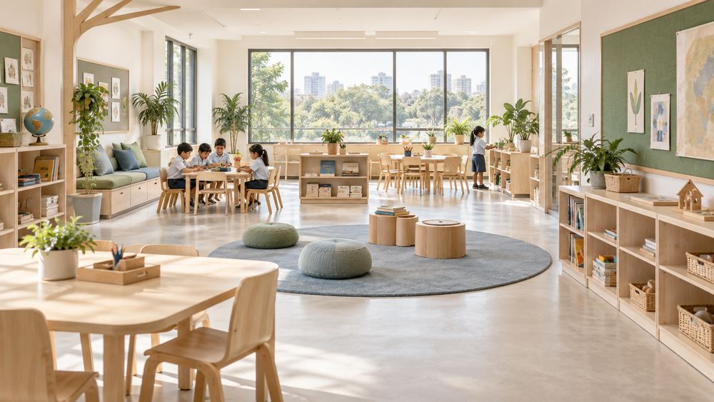 Scandinavian International school interior design look